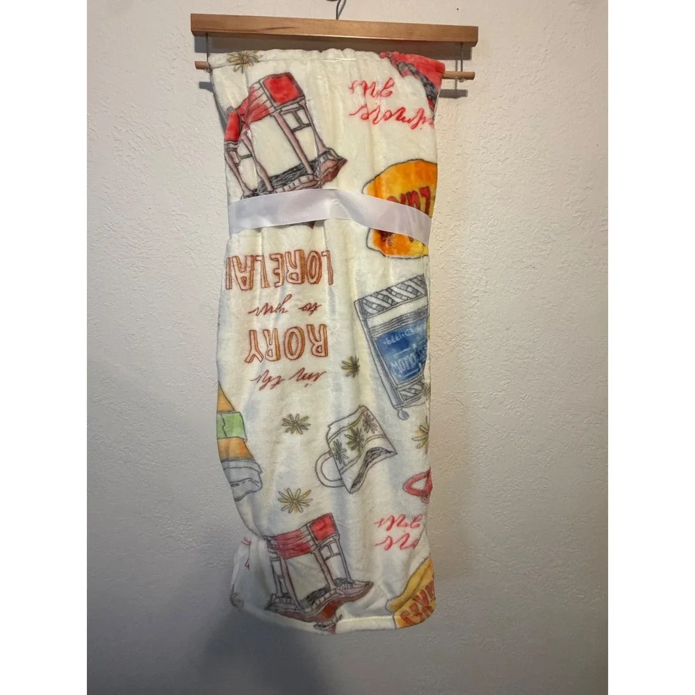 Gilmore Girls Stars Hollow Luke's Diner Plush Throw Blanket 60x70 Rory Lorelai